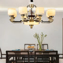 Decorbites copper jade duplex chandelier for living room branch design