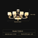 Decorbites copper jade duplex chandelier for living room branch design