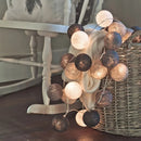 Pastel crackled spherical cotton garland led string lights bedroom