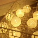 Pastel crackled spherical cotton garland led string lights bedroom
