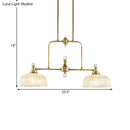 Industrial brass light kit with clear prismatic glass kitchen pendant