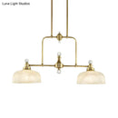 Industrial brass light kit with clear prismatic glass kitchen pendant