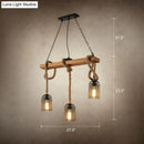 Rustic countryside mesh hanging pendant lamp dining room wood beam