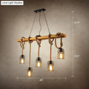 Rustic countryside mesh hanging pendant lamp dining room wood beam