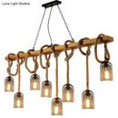 Rustic countryside mesh hanging pendant lamp dining room wood beam