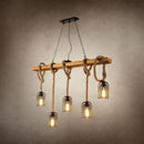 Rustic countryside mesh hanging pendant lamp dining room wood beam