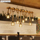 Rustic countryside mesh hanging pendant lamp dining room wood beam