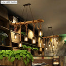Rustic countryside mesh hanging pendant lamp dining room wood beam