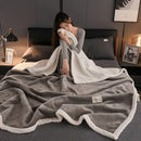Decorbites cozy autumn gray & white plush blanket – living room throw