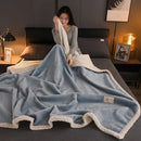 Decorbites cozy autumn gray & white plush blanket – living room throw