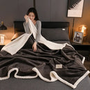 Decorbites cozy autumn gray & white plush blanket – living room throw