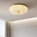 Decorbites cream air ceiling lamp for bedroom gold ribbed glass