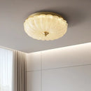 Decorbites cream air ceiling lamp for bedroom gold ribbed glass