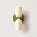 Decorbites cream double head wall lamp bedroom olive green & black