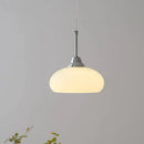 Decorbites cream glass oval pendant light dining room chrome hardware