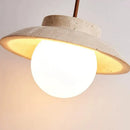 Decorbites cream stone pendant lamp bedroom textured concrete light