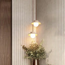 Decorbites cream stone pendant lamp bedroom textured concrete light