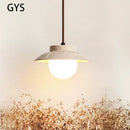 Decorbites cream stone pendant lamp bedroom textured concrete light