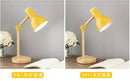 DecorBites™ Creative Nordic Table Lamp Wooden Art LED Turn Head Simple Bedside Desk Light/Eye Protection Reading&Bedroom Study Lamp