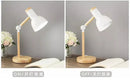 DecorBites™ Creative Nordic Table Lamp Wooden Art LED Turn Head Simple Bedside Desk Light/Eye Protection Reading&Bedroom Study Lamp