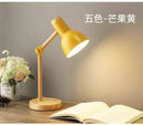 DecorBites™ Creative Nordic Table Lamp Wooden Art LED Turn Head Simple Bedside Desk Light/Eye Protection Reading&Bedroom Study Lamp