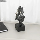 Decorbites creative thinker silver & gold modern sculpture desk decor