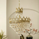 Decorbites crown crystal chandelier gold pendant light for bedroom