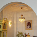 Decorbites crown crystal chandelier gold pendant light for bedroom