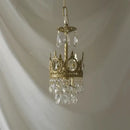 Decorbites crown crystal chandelier gold pendant light for bedroom