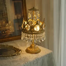 Decorbites crown crystal chandelier gold pendant light for bedroom