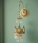 Decorbites crown crystal chandelier gold pendant light for bedroom