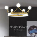 Decorbites crown led chandelier gold and white kids room pendant light
