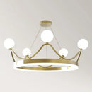 Decorbites crown led chandelier gold and white kids room pendant light