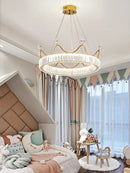 Decorbites crown petal led crystal gold chandelier bedroom light