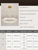 Decorbites crown petal led crystal gold chandelier bedroom light