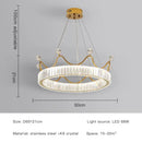 Decorbites crown petal led crystal gold chandelier bedroom light