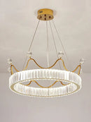 Decorbites crown petal led crystal gold chandelier bedroom light