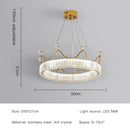 Decorbites crown petal led crystal gold chandelier bedroom light