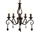 Decorbites crystal black chandelier for dining room candle style light