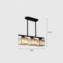DecorBites™ Crystal Block 3-Light Pendant - Linear Dining Room Island Lamp Fixture
