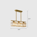 DecorBites™ Crystal Block 3-Light Pendant - Linear Dining Room Island Lamp Fixture