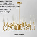 Decorbites crystal branch chandelier gold dining room led light