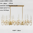 Decorbites crystal branch chandelier gold dining room led light