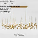 Decorbites crystal branch chandelier gold dining room led light