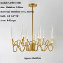 Decorbites crystal branch chandelier gold dining room led light