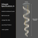 Modern gold crystal ceiling chandelier staircase light dining room