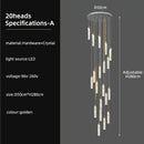 Modern gold crystal ceiling chandelier staircase light dining room