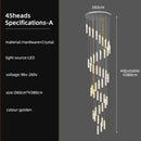 Modern gold crystal ceiling chandelier staircase light dining room