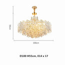 DecorBites™ Crystal Ceiling Chandelier: Modern Stainless Steel Lustre Lighting for Home Decor