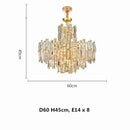 DecorBites™ Crystal Ceiling Chandelier: Modern Stainless Steel Lustre Lighting for Home Decor